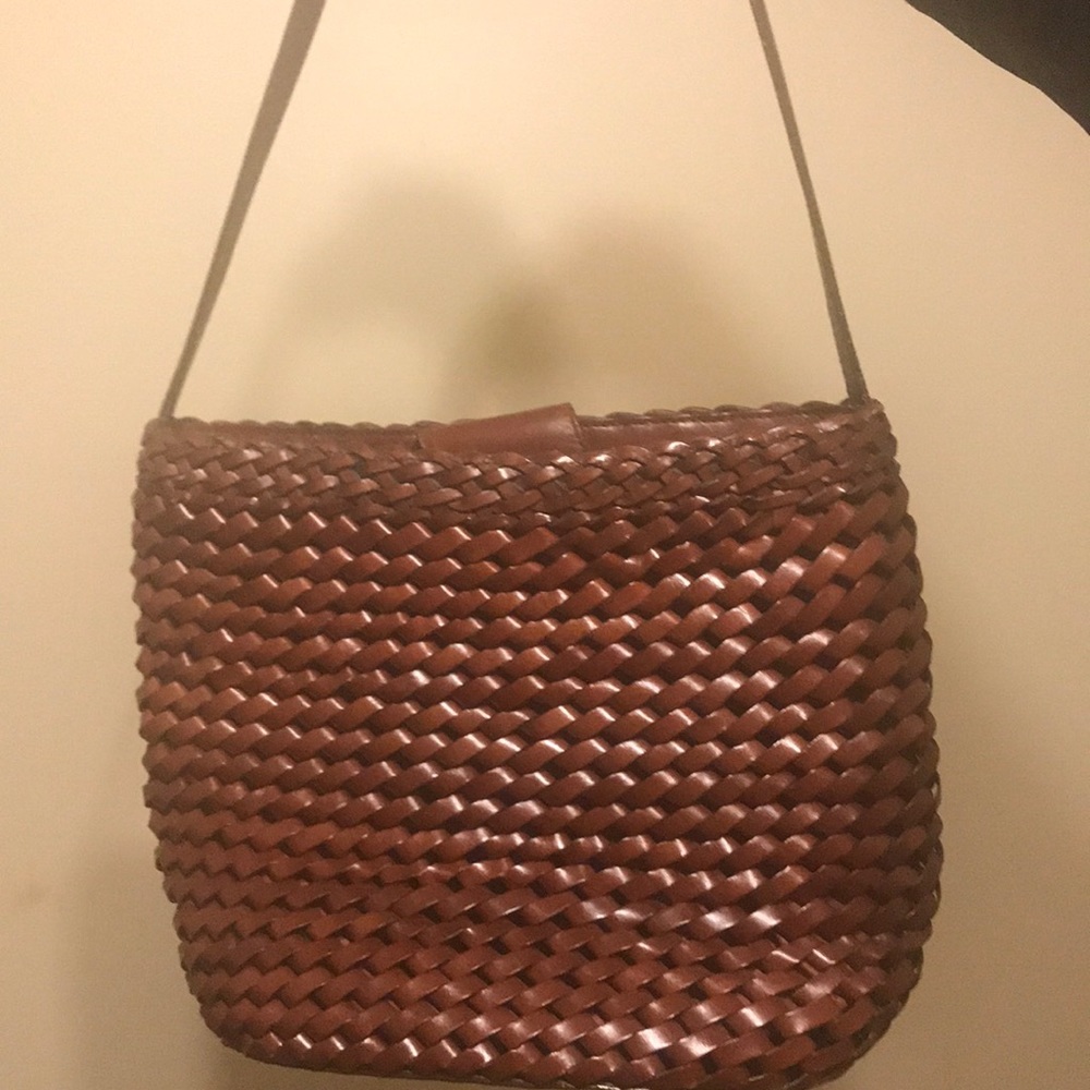 New Fossil Leather Weaved Shoulder Bag